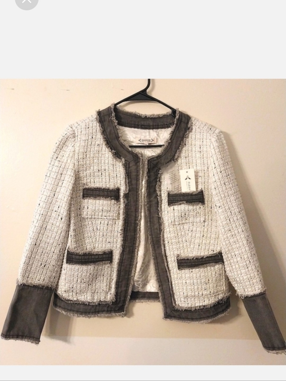 Nanette Lepore Tweed‎ Distressed Jacket, NWT, Size S